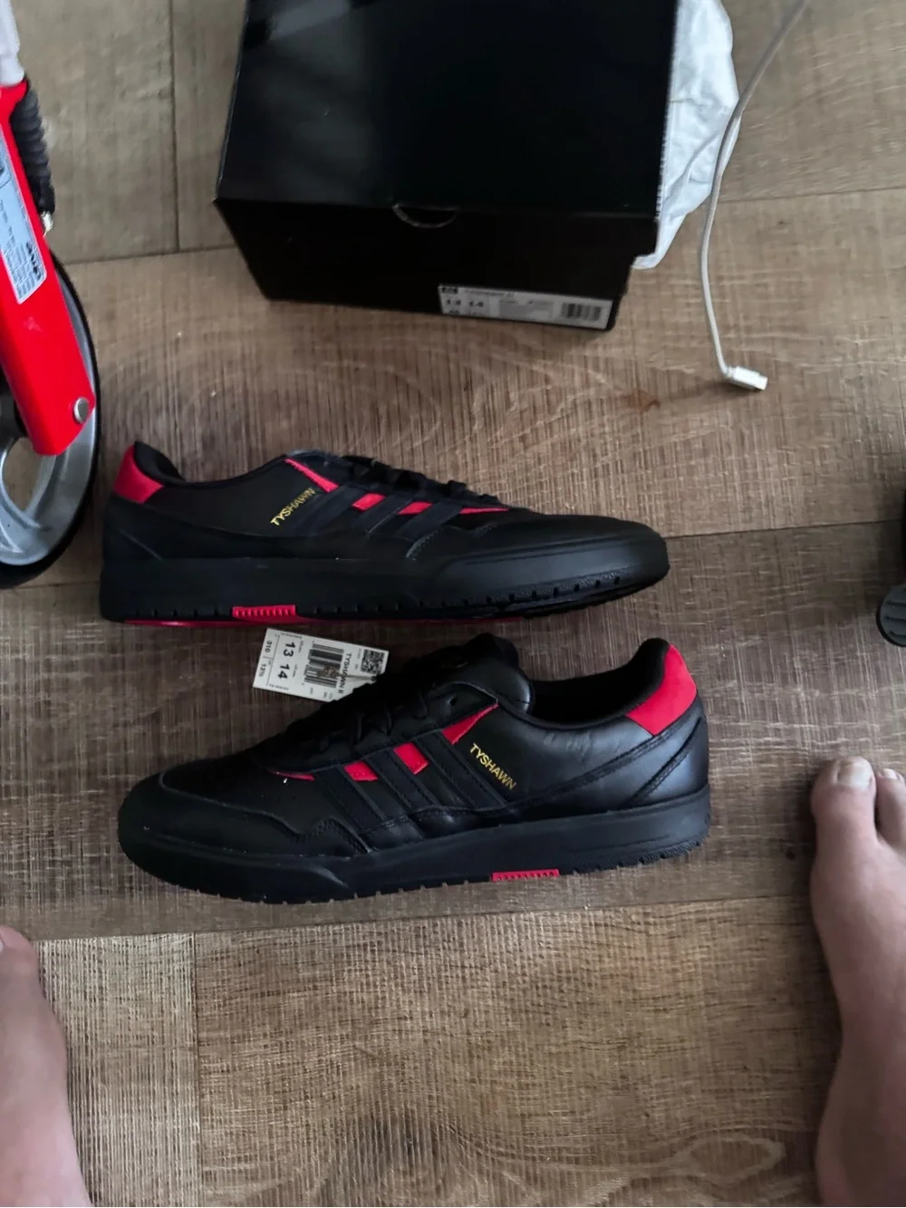 adidas Originals Black Sneakers with Red Accents